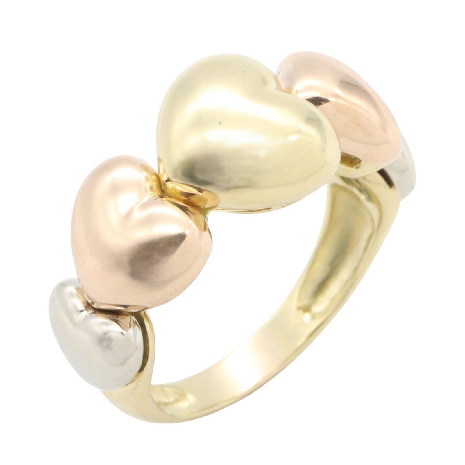 ジュエリー JEWELRY リング・指輪 ハート リング Au75% 9.8g #18 K18（イエローゴールド） K18WG（ホワイトゴールド） ハート リング レディース Used A