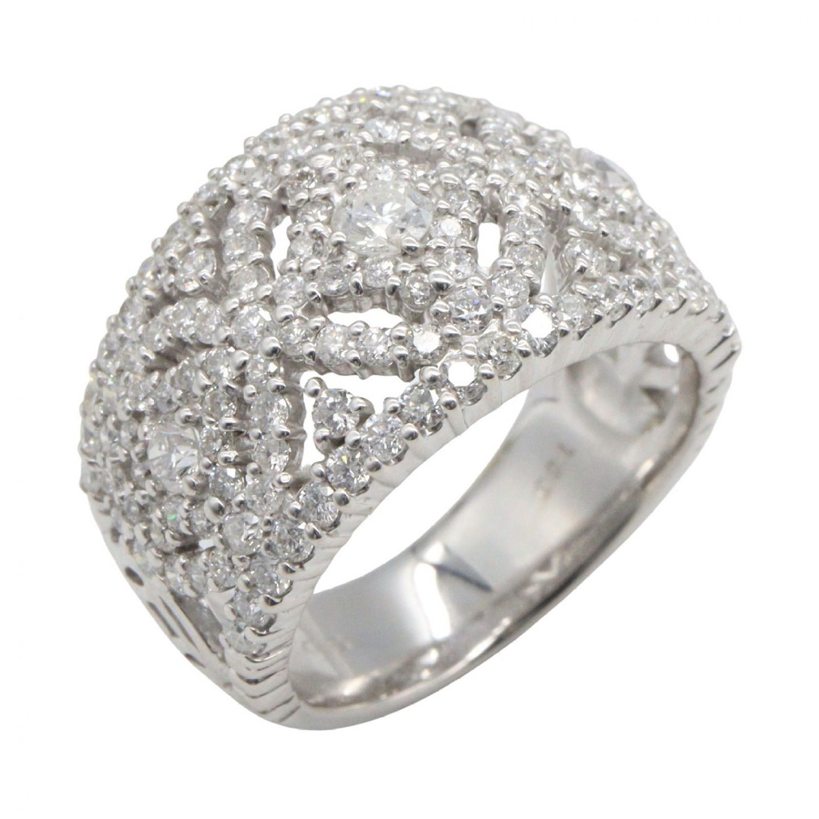 ジュエリー JEWELRY リング・指輪 ダイヤモンド リング ダイヤ 9.9g #11 K18WG(ホワイトゴールド) ダイヤモンド ダイヤリング レディース Used A