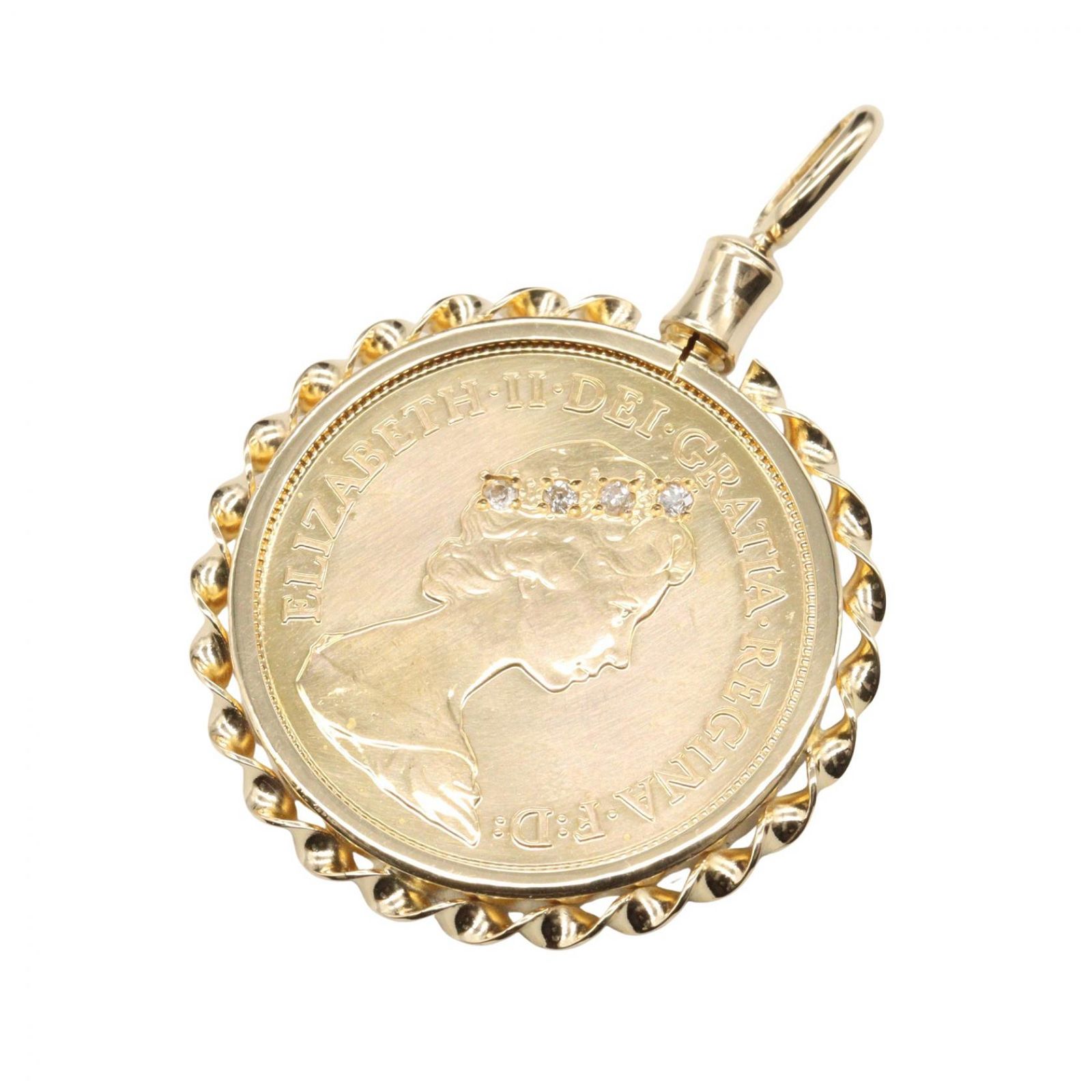 ジュエリー JEWELRY ペンダントトップ コイントップ ﾀﾞｲﾔ 5.4g K18（イエローゴールド） ダイヤモンド コイントップ ユニセックス Used A