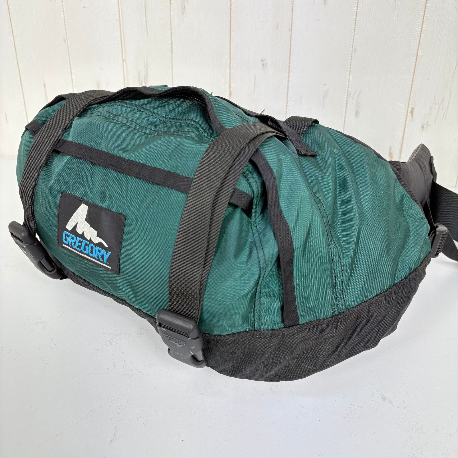 ?️OneSize グリーン系 1995 Gregory ( グレゴリー ) ランパールーム Rumper Room 青タグ 旧タグ 生産終了モデル 入手困難 ビンテージ ナイロン バッグ ストレージ ウエストバッグ ヒップパック z0005