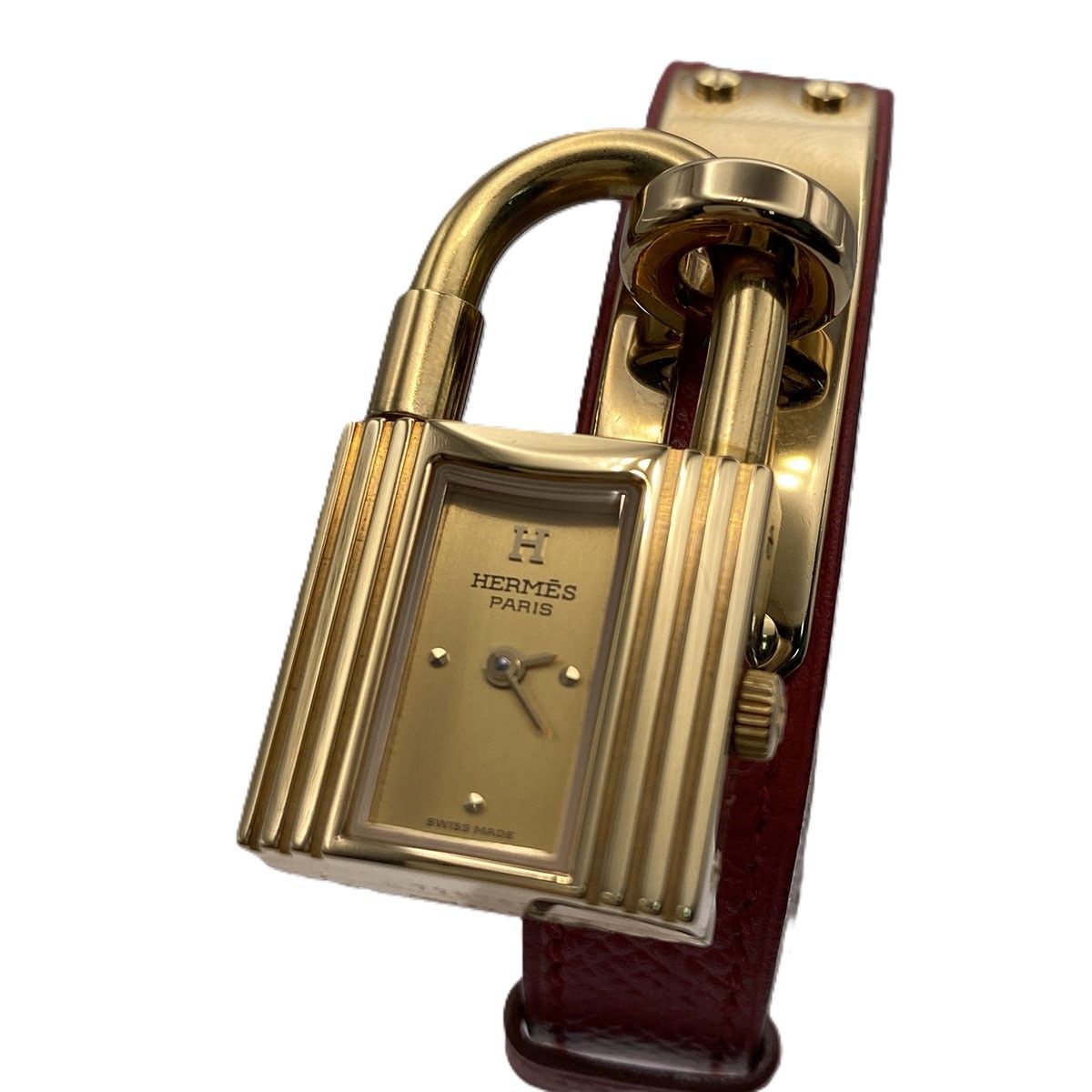 HERMES エルメス ケリーウォッチ ゴールド金具 腕時計 ゴールド レッド 〇Y刻印 中古 53,880円