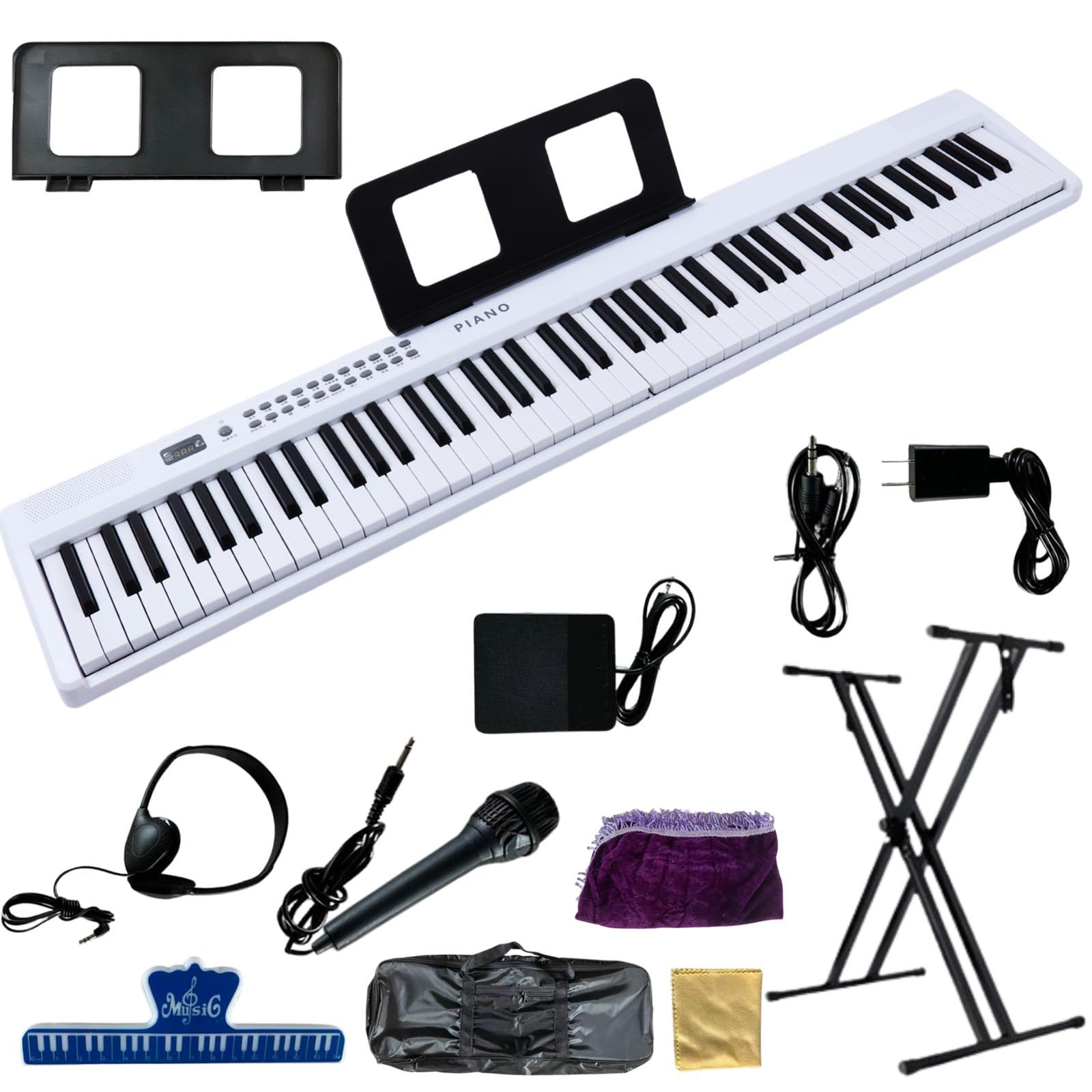 折り畳み式 ピアノ 88鍵盤 スタンドセット コンパクト 軽量 ホワイト2876 Amazon | TAIGA 電子ピアノ 折り畳み式 88鍵盤 ピアノスタンドセット