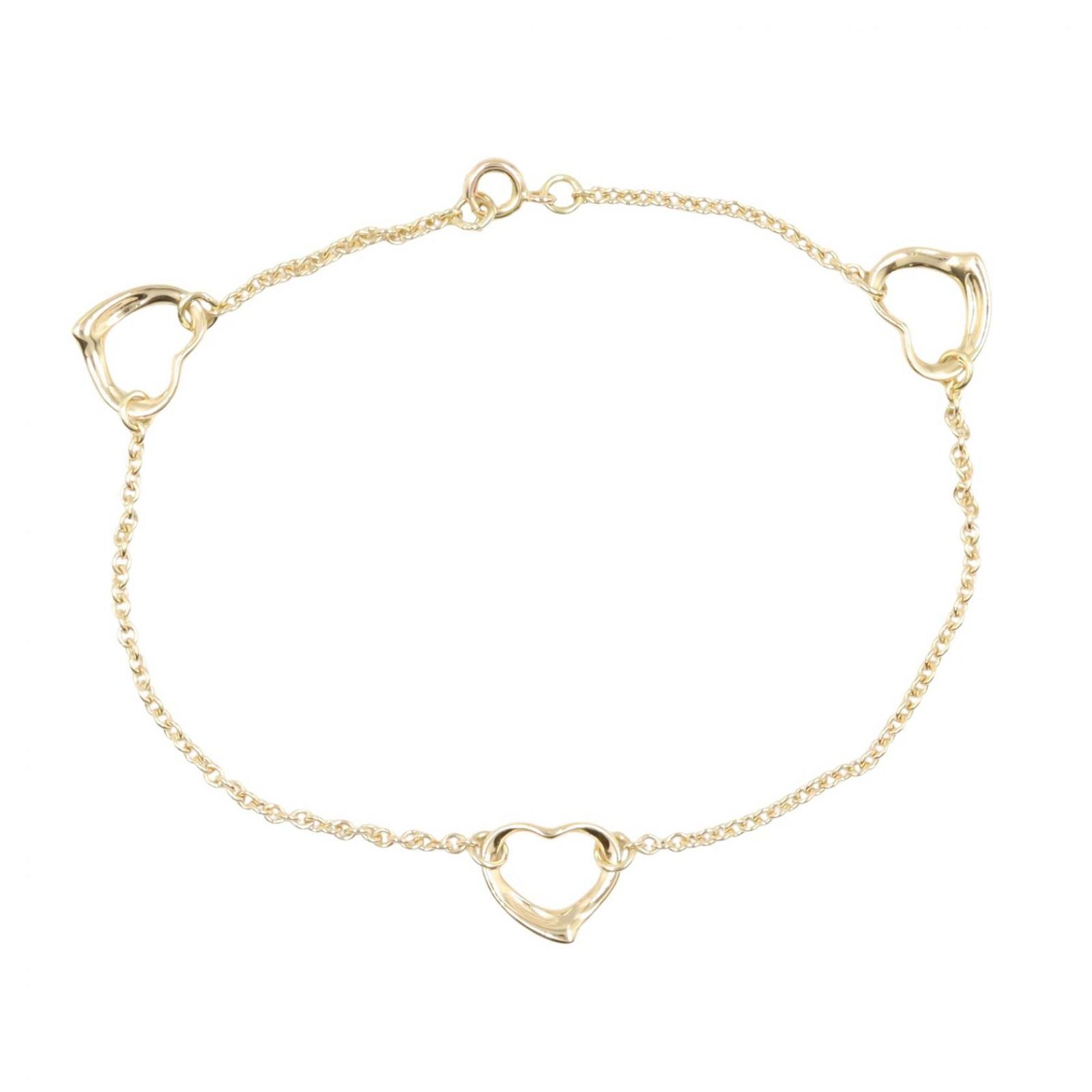 ティファニー TIFFANY＆CO ブレスレット オープンハート ブレスレット 腕回り18㎝ K18（イエローゴールド） オープンハート ブレスレット レディース Used A