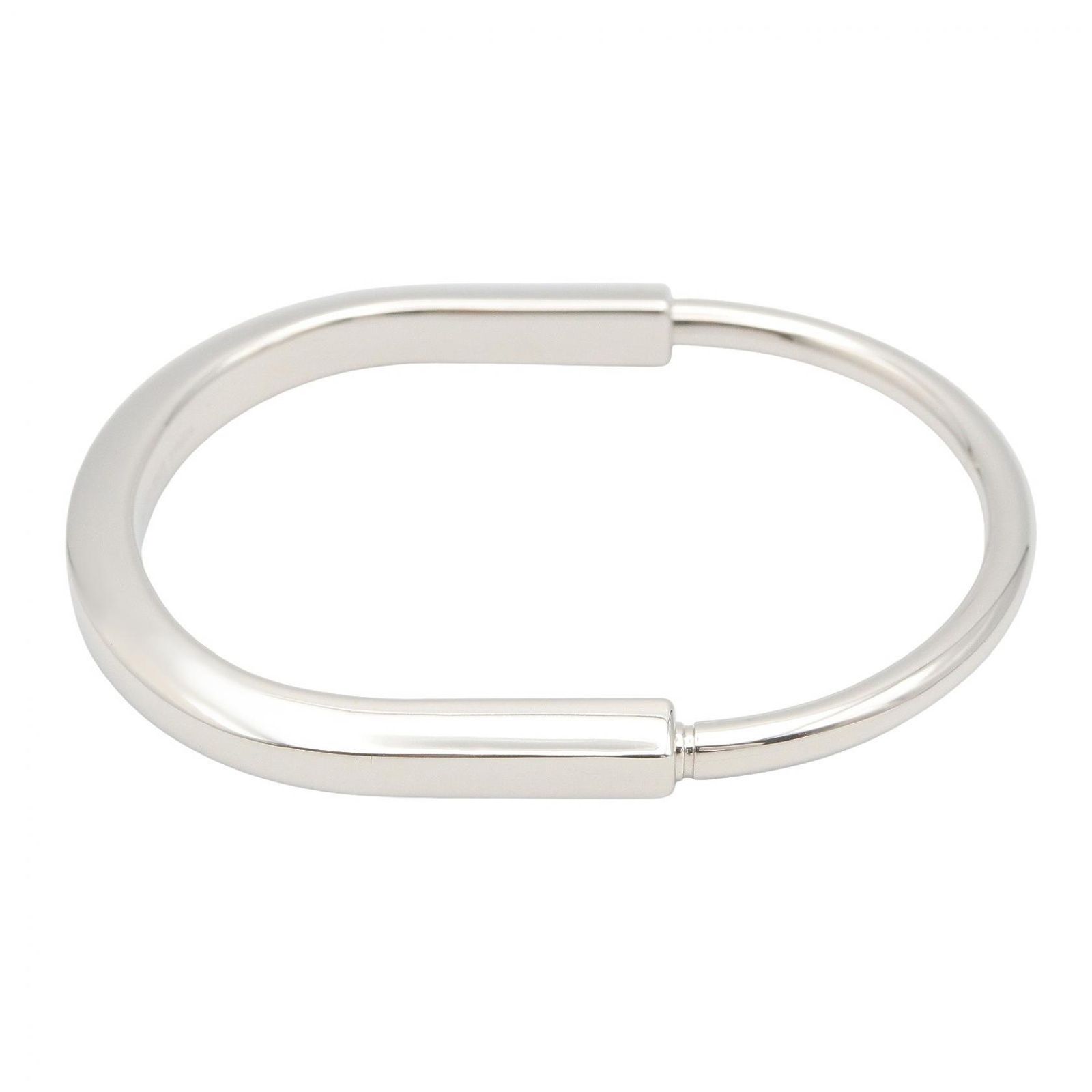 ティファニー TIFFANY&CO バングル ロック ブレスレット 腕回り16.5㎝ K18WG(ホワイトゴールド) ロック ブレスレット ユニセックス Used A
