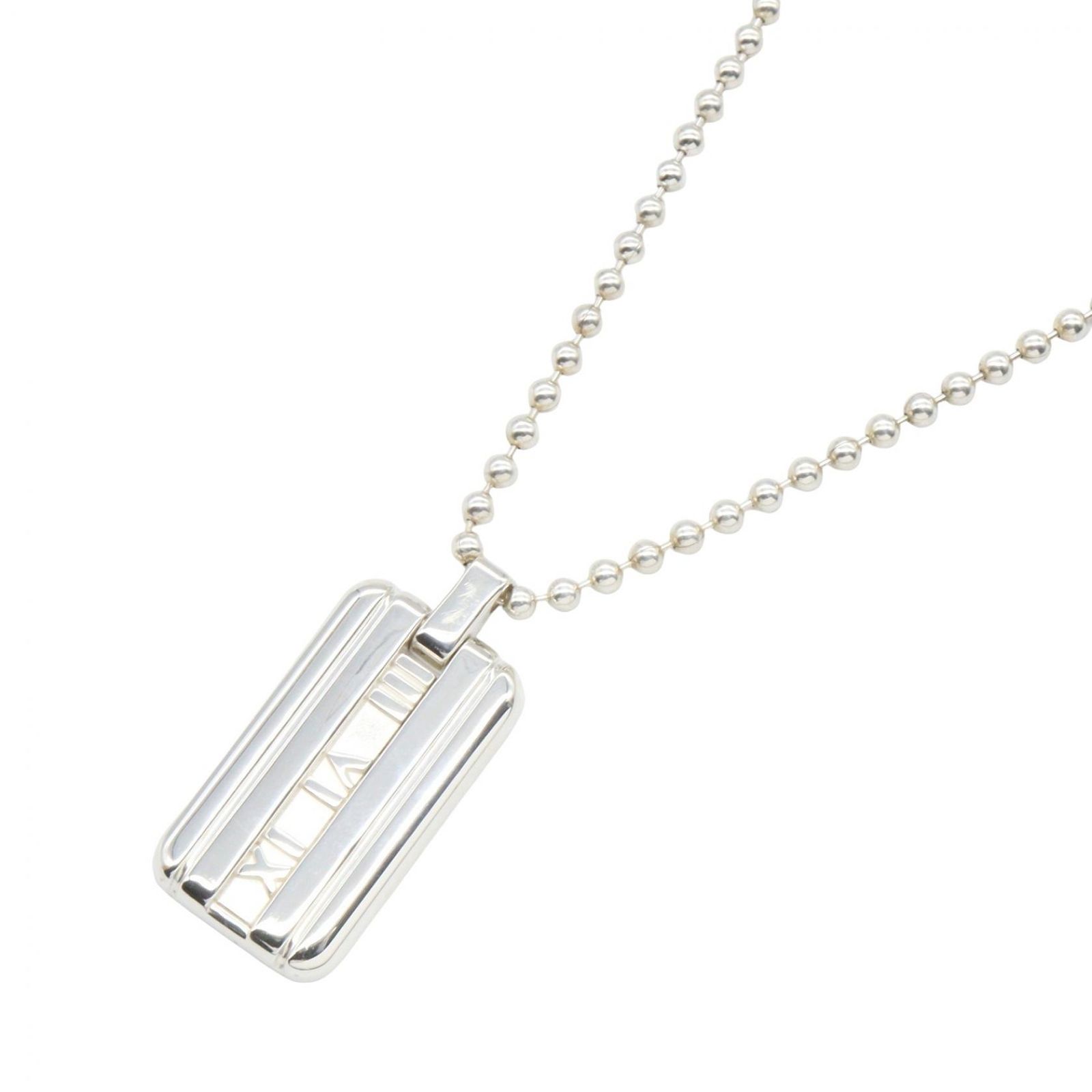 ティファニー TIFFANY＆CO ネックレス アトラス タグ ネックレス 首回40.5cm シルバー925 アトラス タグ ネックレス レディース Used A
