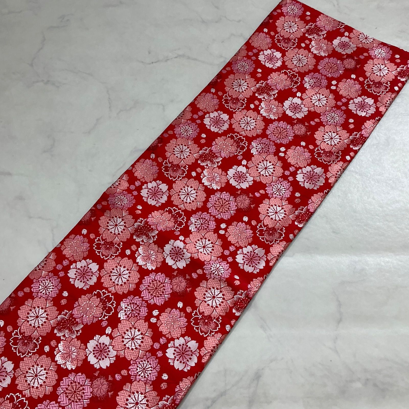 ◇kimono+one◇未使用同然◇子ども帯◇子供帯◇刺繍◇桜◇リバーシブル