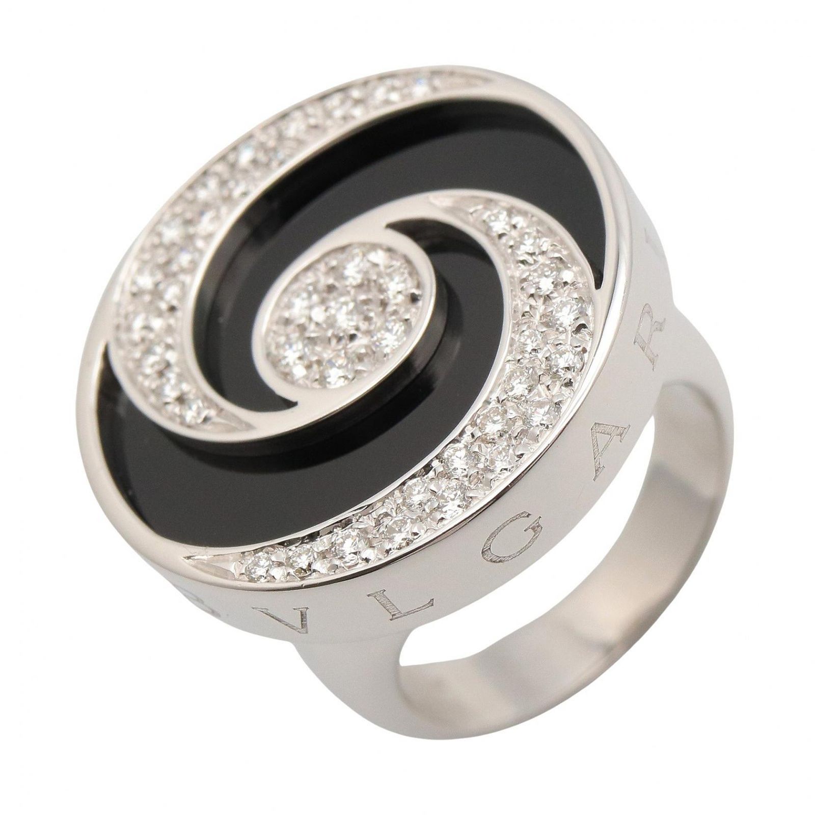 ブルガリ BVLGARI リング・指輪 アレグラ オプティカル ダイヤ オニキス リング K18WG(ホワイトゴールド) ダイヤモンド アレグラ オプティカル ダイヤ オニキス リング