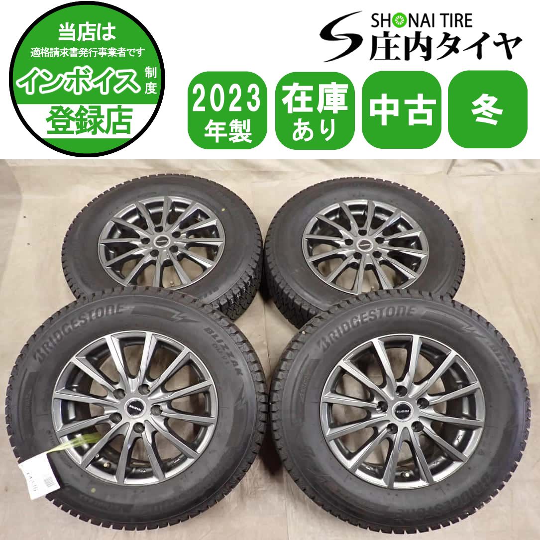 冬4本SET 会社宛 送料無料 215/70R16×6.5J 100Q ブリヂストン ブリザック DM-V3 2023年製 アルミ RAV4 ハリアー アウトランダー NO,I4336