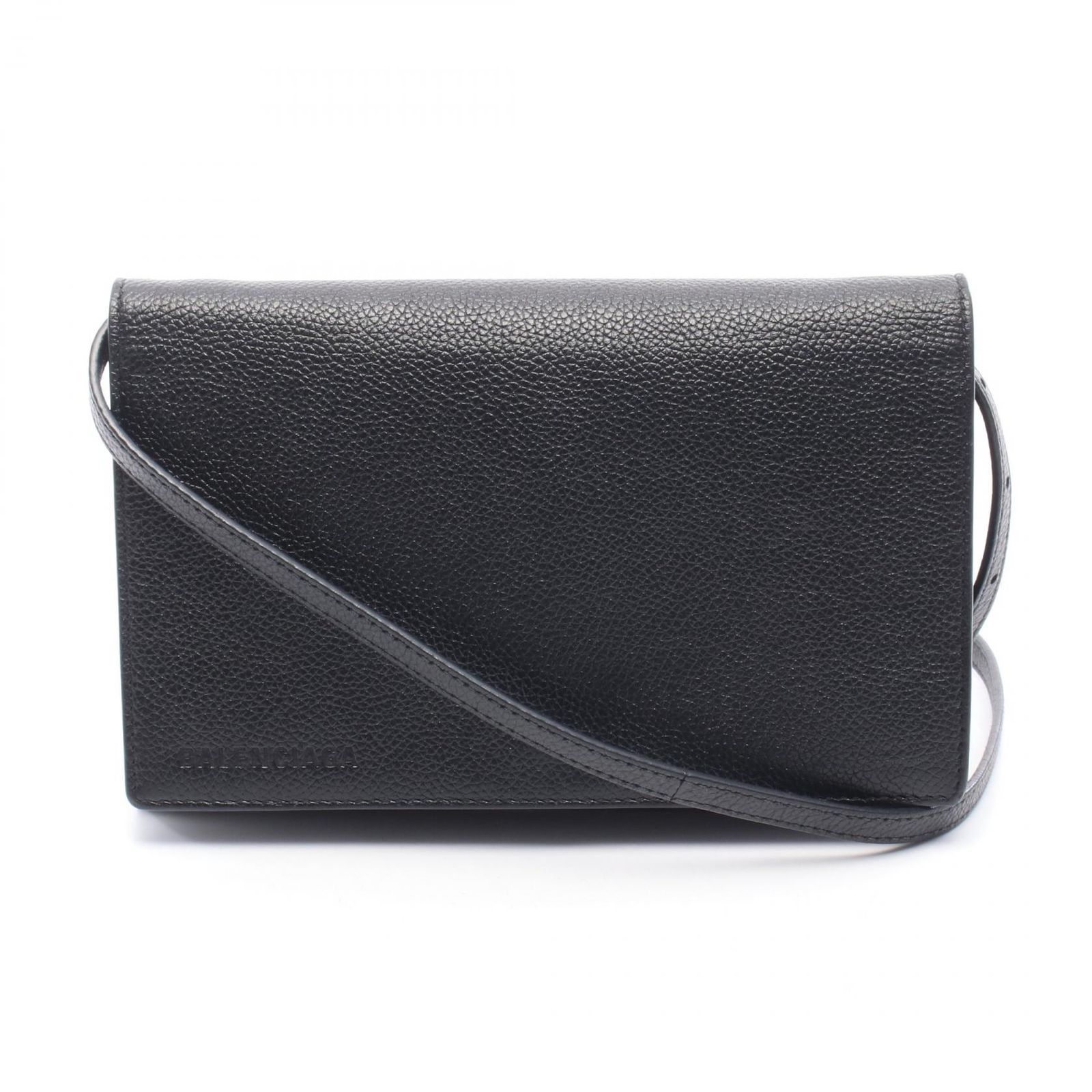 バレンシアガ BALENCIAGA ショルダーバッグ ロゴ ショルダーバッグ 674892 ブラック レザー ロゴ ショルダーバッグ レディース Used B