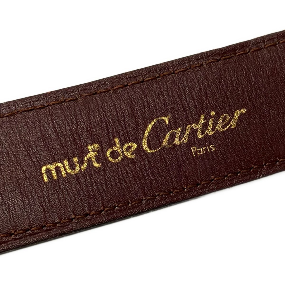Cartier(カルティエ) ベルト - ボルドー×ゴールド レザー - メルカリ