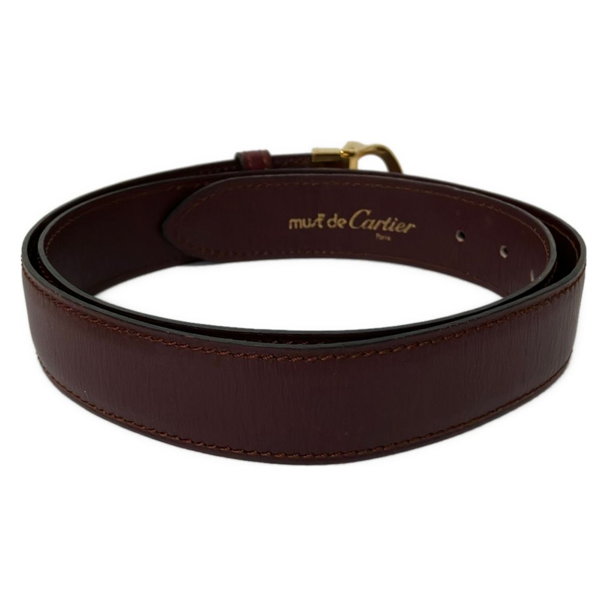 Must de Cartier ベルト ボルドー ゴールド シルバー Cartier(カルティエ) ベルト - ボルドー×ゴールド レザー - メルカリ
