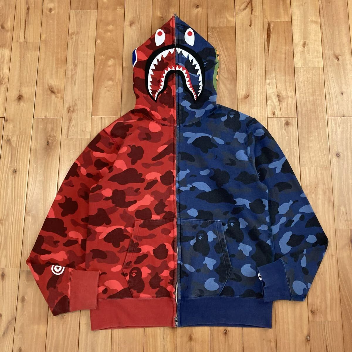 RED CAMO × BLUE CAMO シャーク パーカー Mサイズ shark full zip