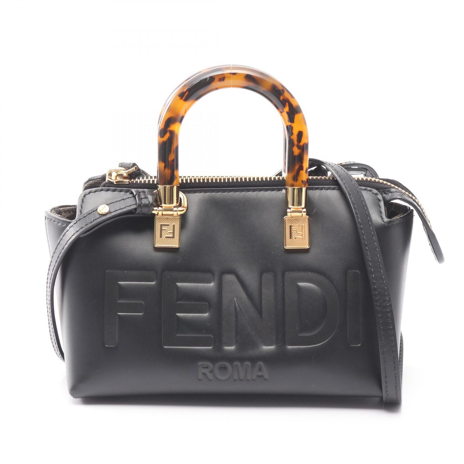 フェンディ FENDI ハンドバッグ バイザウェイ ミニ 2WAY 8BS067 ブラック レザー バイザウェイ ミニ レディース Used A