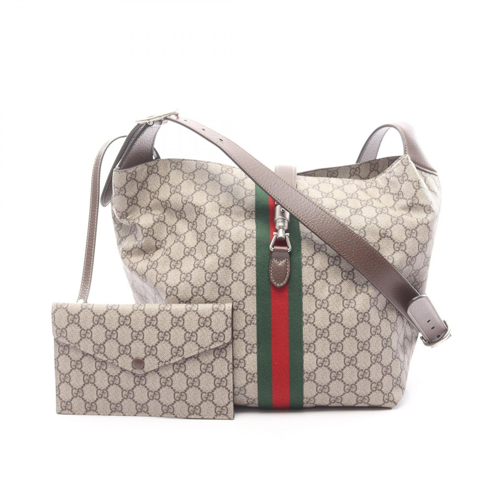 グッチ GUCCI ショルダーバッグ ジャッキー1961 ミディアム クロスボディ 758684 ベージュ/ブラウン PVCコーティングキャンバス レザー ジャッキー1961 ミディアム ショルダーバッグ
