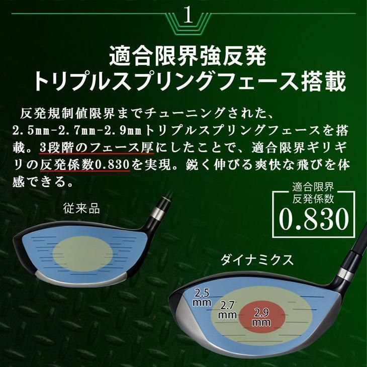 新品】短尺 44インチ 適合最強反発力の飛び! ダイナミクス ドライバー