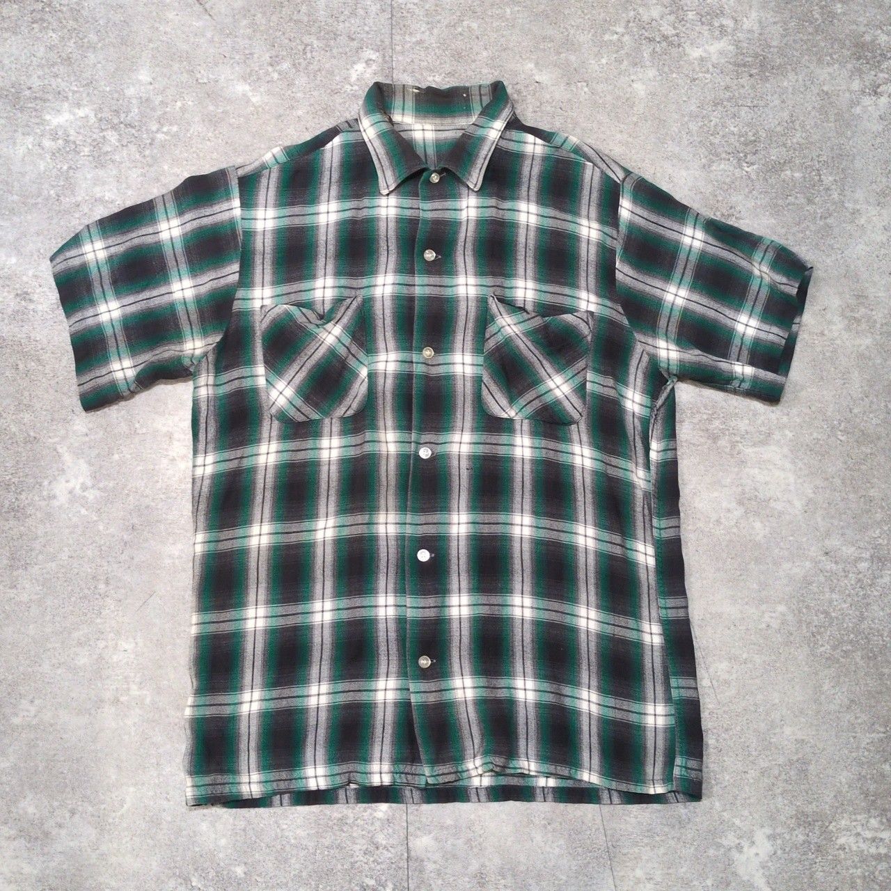 60's unknown オンブレチェックシャツ S/S VINTAGE チェックシャツ