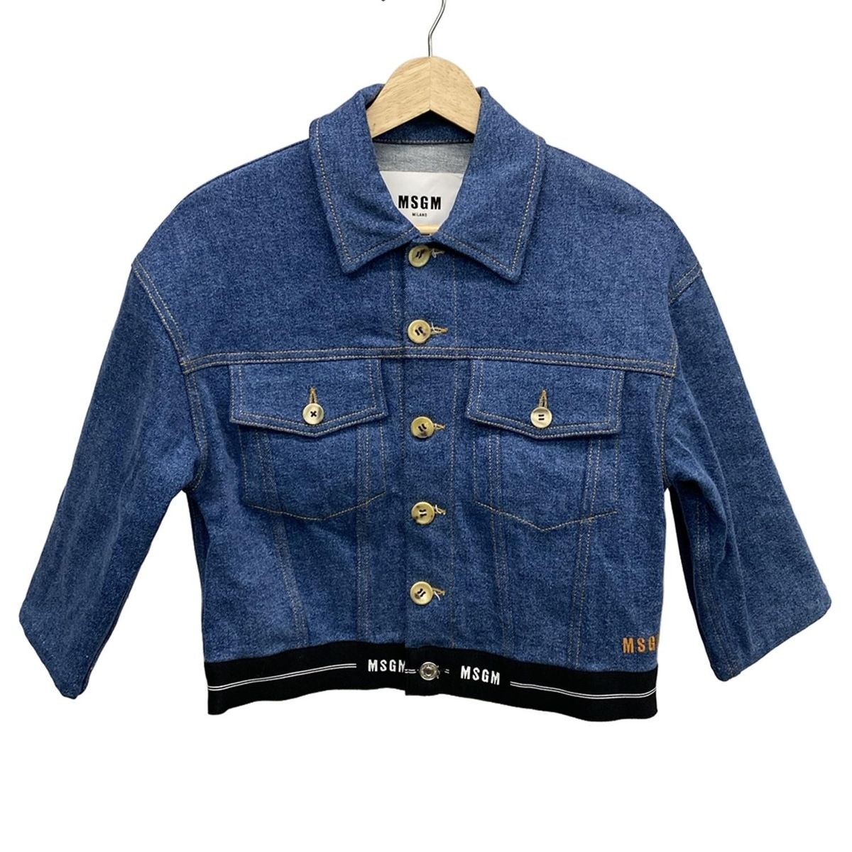 MSGM(エムエスジィエム) Gジャン サイズ36 S レディース - ブルー×黒 