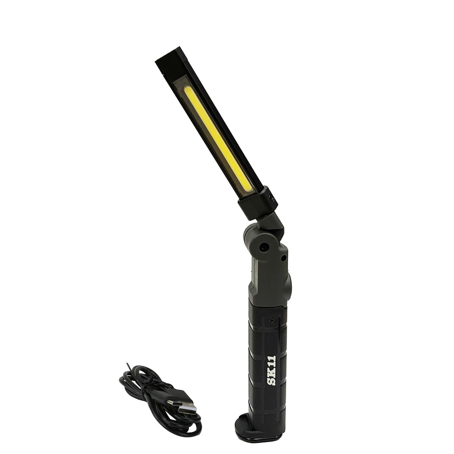 SK11(エスケー11) 充電式LEDワークライト メイン350lm(無段階調光)/トップ100lm 180度開閉+回転 底面マグネット USB-タイプC充電 SLW-350DMFD shu