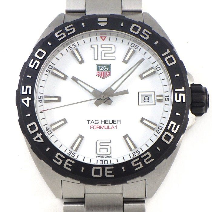 タグ・ホイヤー TAG Heuer 腕時計 フォーミュラ1 WAZ1111.BA0875 デイト 回転ベゼル 夜光インデックス 夜光針 ホワイト文字盤 SS クオーツアナログ 【中古】