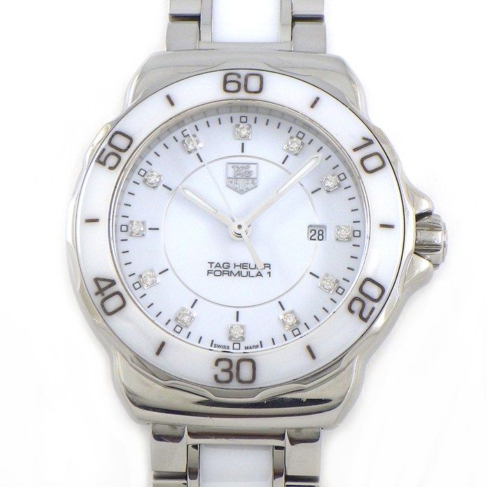 TAG HEUER タグホイヤー WAH1315.BA0868 フォーミュラ1 12P ダイヤモンド 腕時計 SS SSxセラミック レディース [中古] 新品)TAG HEUER タグ・ホイヤー F1 レディ ダイヤモンド スティール