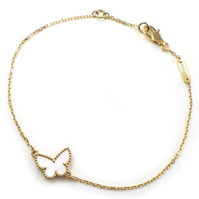 ヴァンクリーフ＆アーペル Van Cleef & Arpels ブレスレット スウィートアルハンブラ パピヨン VCARF69000 ホワイト シェル K18YG 【中古】