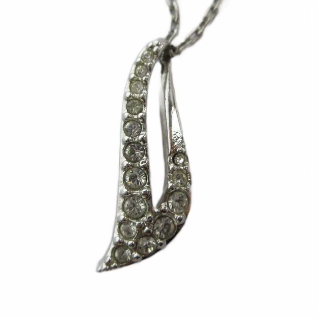 スワロフスキー SWAROVSKI ネックレス アクセサリー ラインストーン ロゴ刻印 シルバー色 ■GY11 /MQ