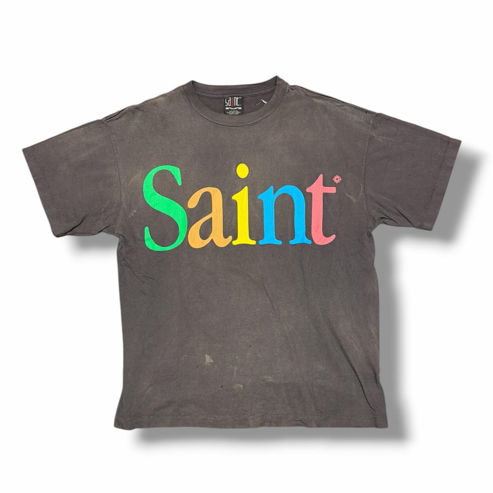 SAINT MICHAEL 24SS TEE/COLOFUL SAINT カラフルセント Tシャツ 半袖 Tシャツ セントマイケル SM-YS3-0000-001 チャコール XL （2238M）