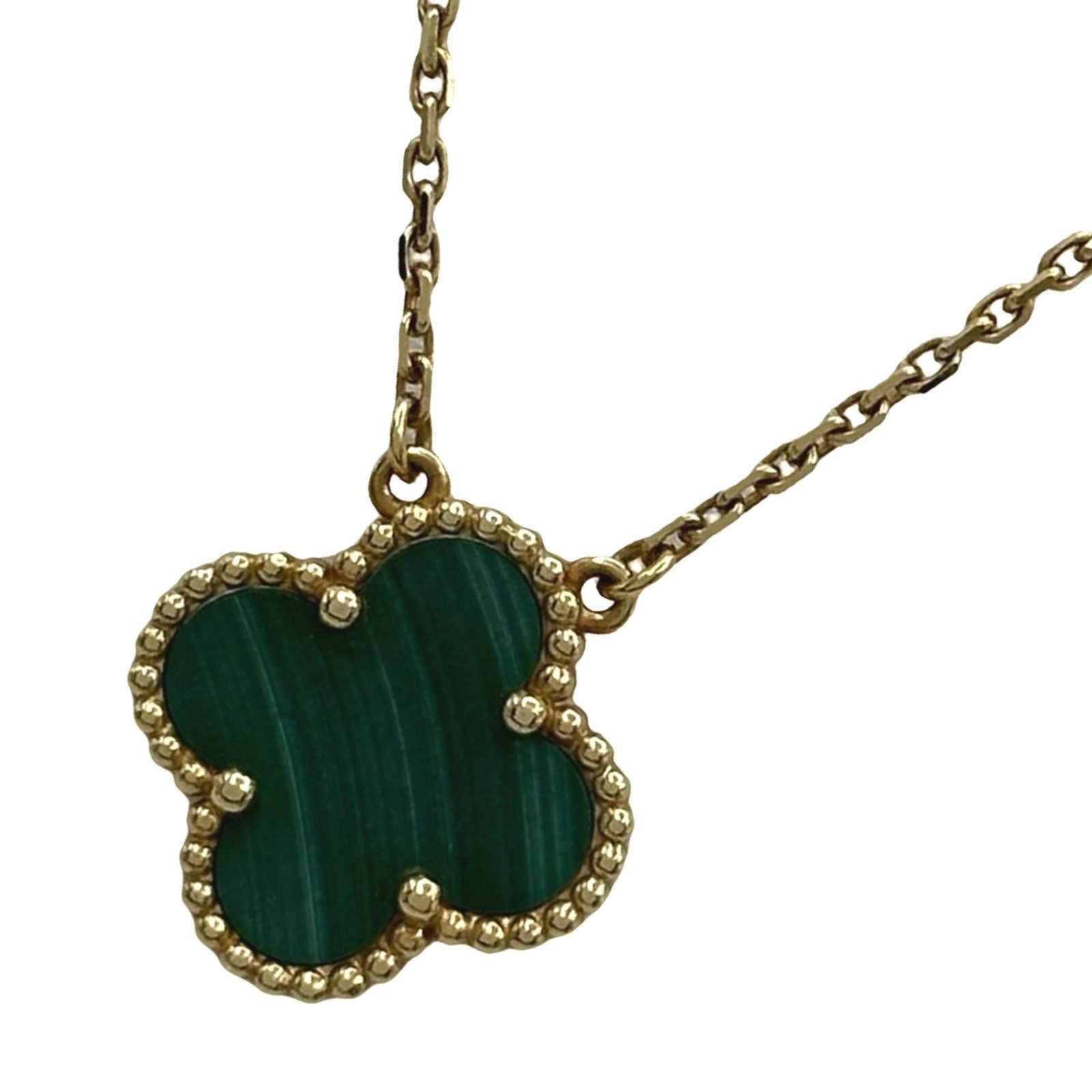 ヴァンクリーフ&アーペル Van Cleef & Arpels ヴィンテージ アルハンブラマラカイトネックレス ゴールド Au750 マラカイト ジュエリー