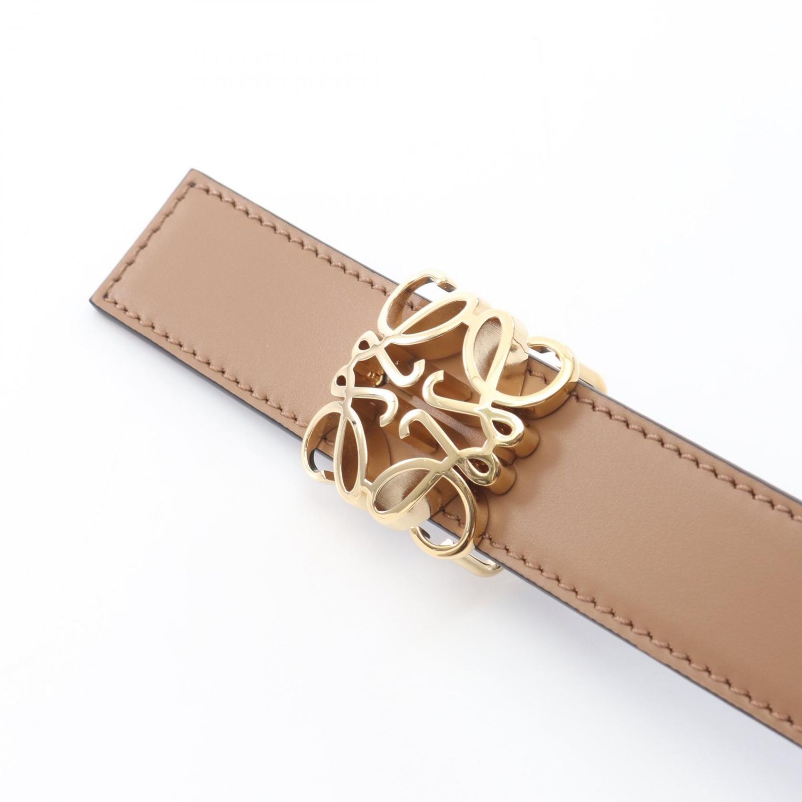 ロエベ LOEWE ベルト リバーシブル アナグラム ボンベ ベルト ゴールド
