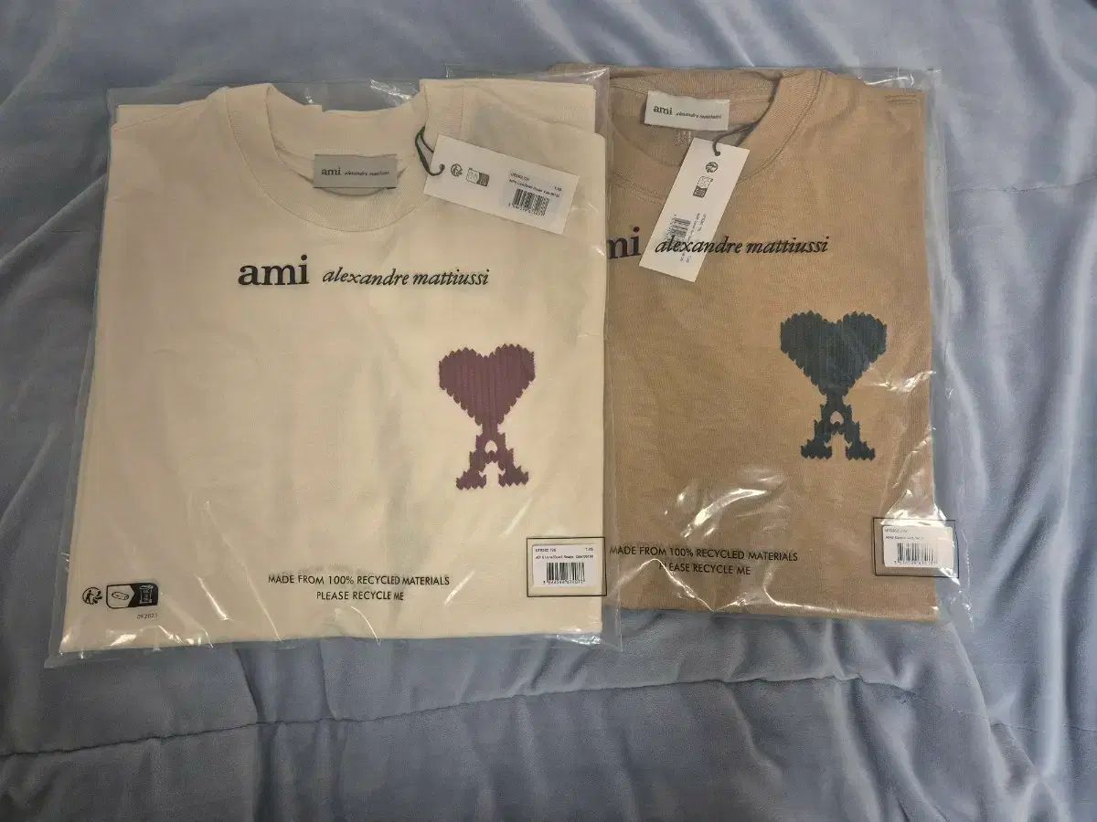 AMI ハート ロゴ 半袖 Tシャツ アイボリー/ベージュ