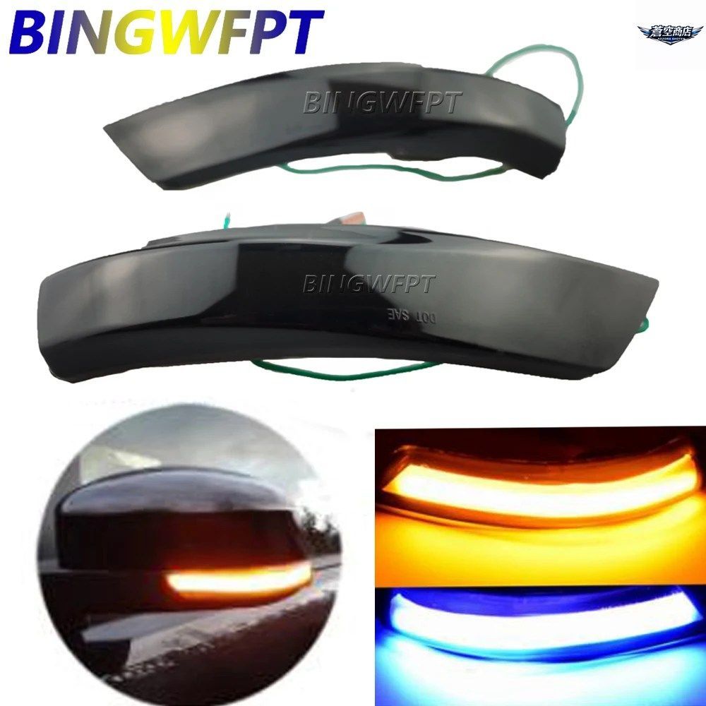 2個入りサイドミラーインジケーターブリンカーランプ フォード モンデオ MK4 フェイスリフト 2011-2014 LEDダイナミックターンシグナルライ