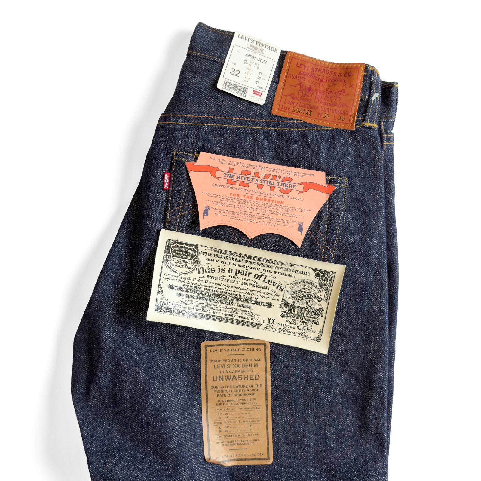 デッドストック フラッシャー付 LEVI'S リーバイス S501XX サイズW32 L36 バレンシア工場製 555 大戦モデル デニムパンツ ジーンズ