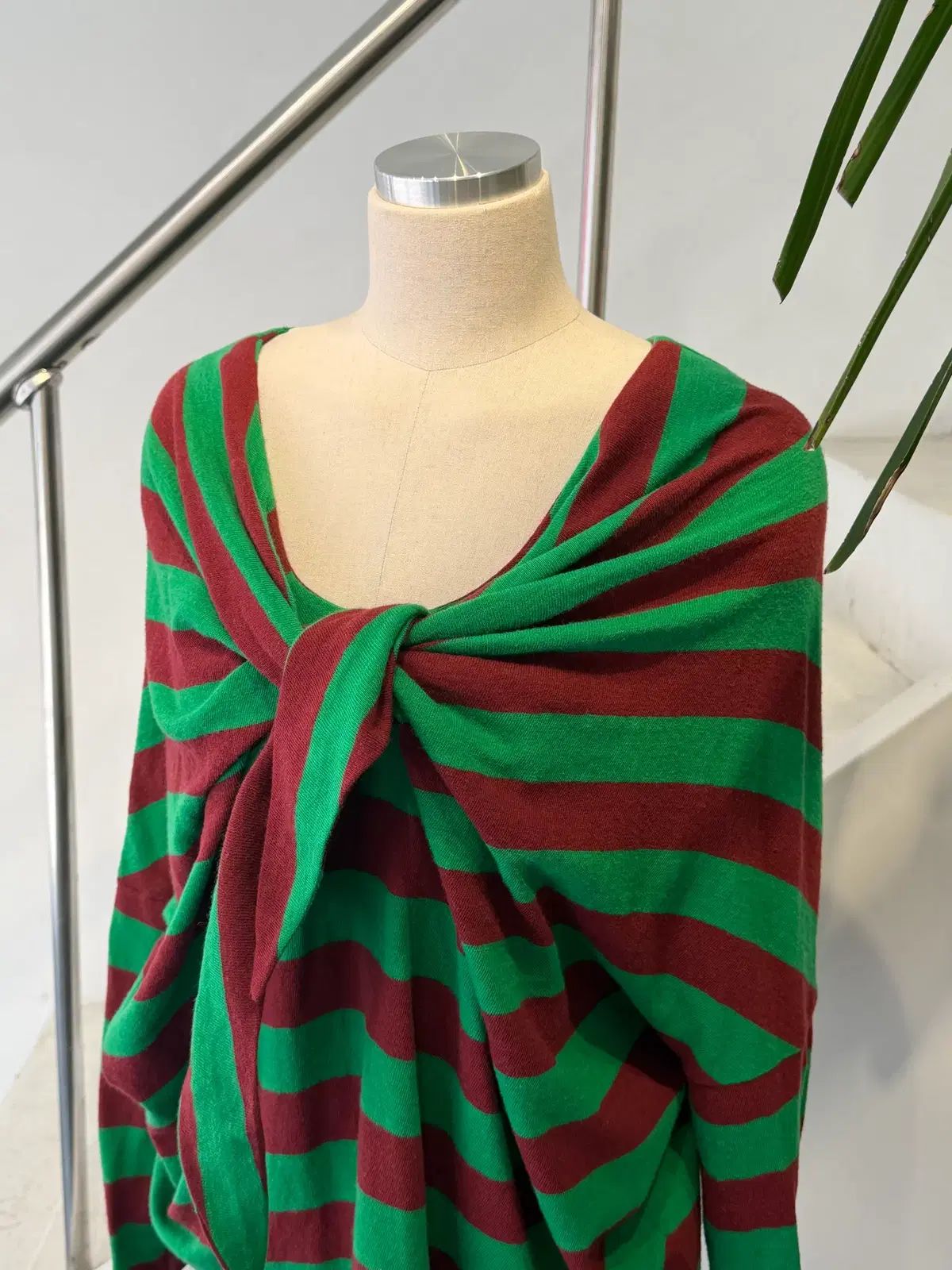 TSUMORI CHISATO グリーン ワイン ストライプ ロングスリーブ