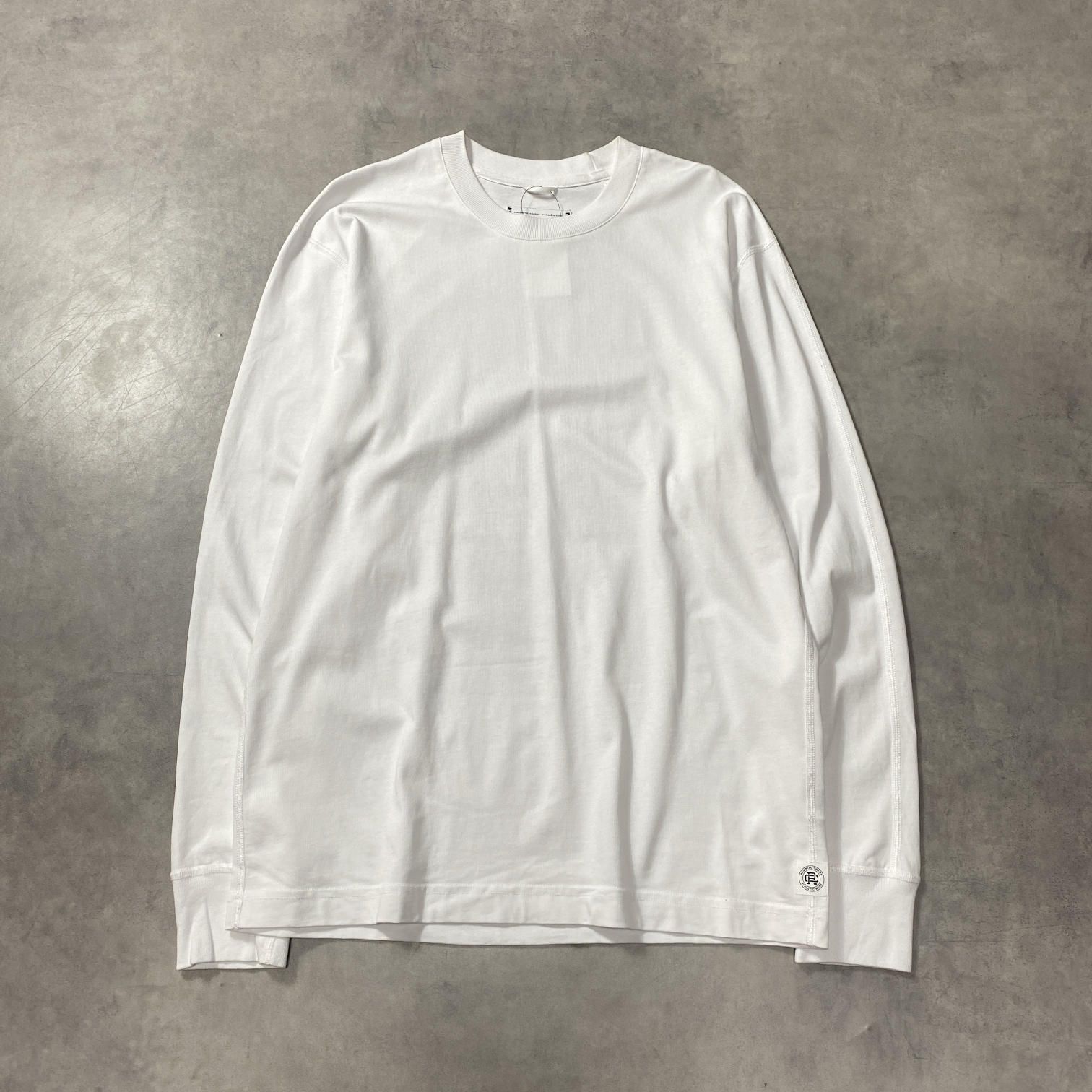GQ5483◇REIGNING CHAMP : MIDWEIGHT JERSEY Long Sleeve T-SHIRT◇S◇白 レイニングチャンプ ロングスリーブシャツ カットソー ロンＴ 長袖 参考定価¥15.400-