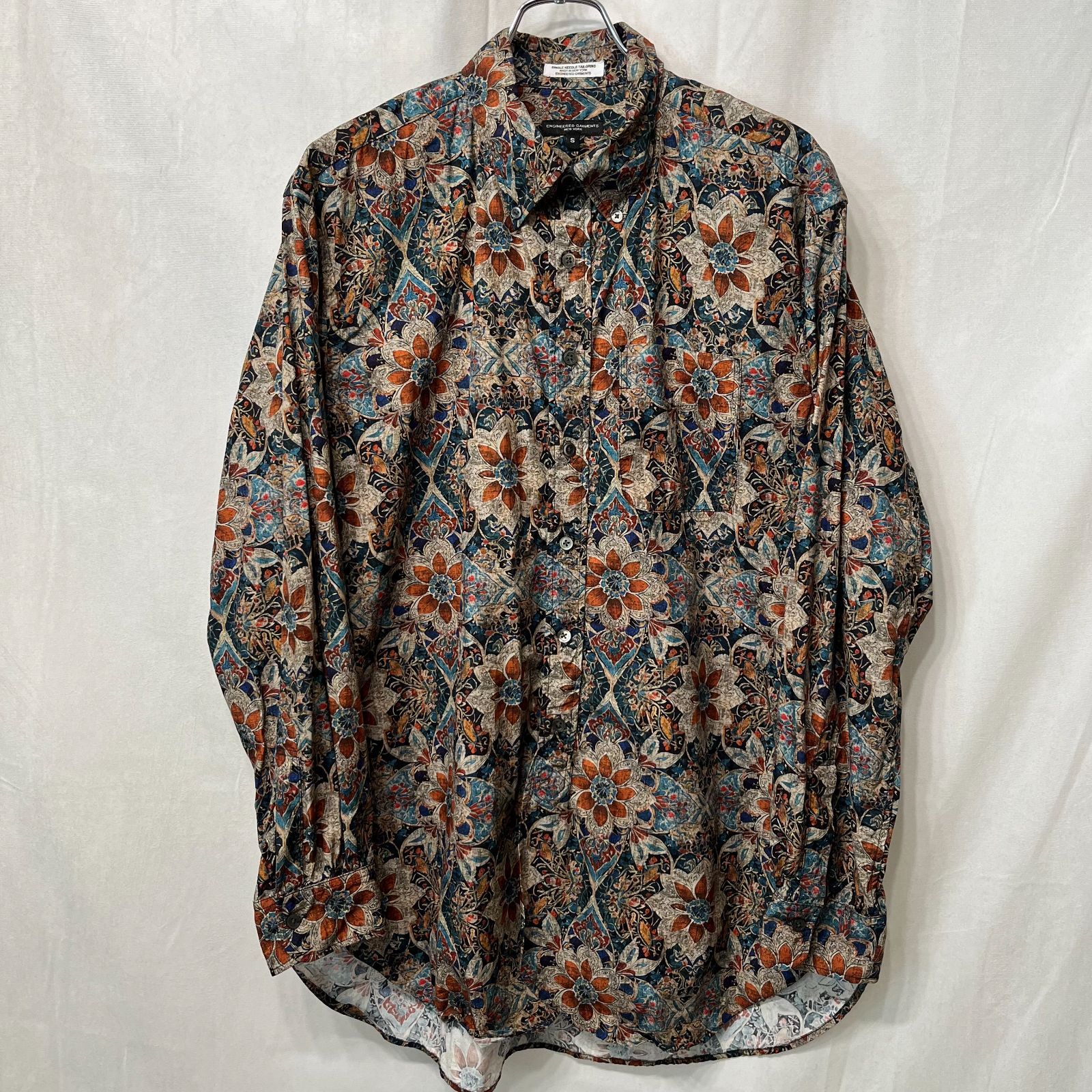 Engineered Garments エンジニアードガーメンツ ● 25FW 19 Century BD Shirt Floral Printed Cotton Lawn Orange/Navy フローラルプリントBDコットンシャツ