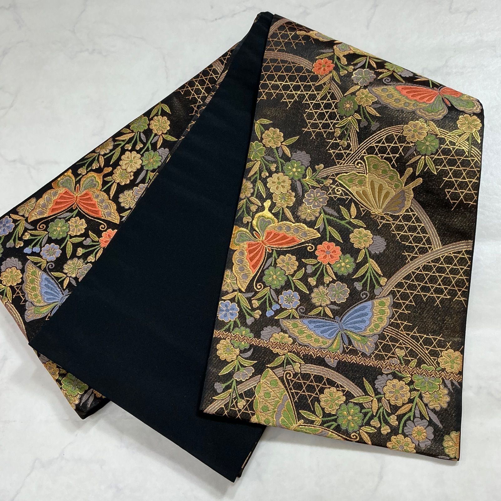 ◆kimono+one◆子ども帯◆未使用同然◆子供帯◆西陣織唐織正絹◆金糸◆七五三◆405cm◆