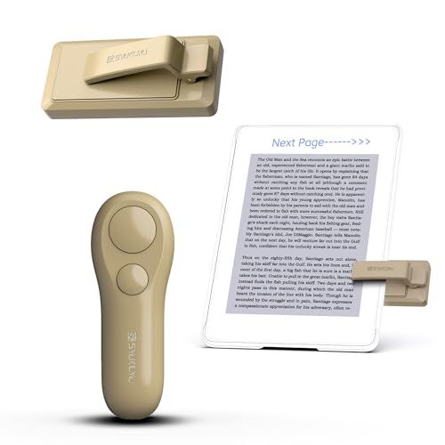 ☆新品☆SK SYUKUYU RF リモコン ページめくり Kindle読書用 iPad Surface Comics iPhone Android タブレット 読書小説 写真撮影用 (ライトブラウン) 8b051f4b