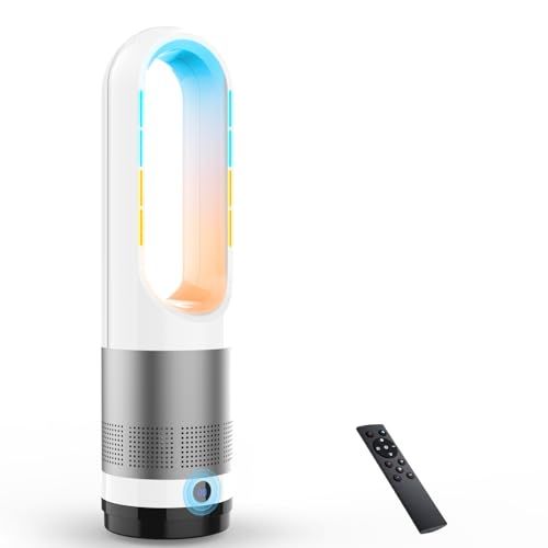 ☆新品☆【1台で四季の悩み解消！】FUXNGZI セラミックヒーター タワーファン 羽根なし扇風機 温風+送風 羽根無し 四季兼用 100°自動首振り 9Hタイマー 3段階温風＆10段階送風切替 電気ファンヒーター 暖房器具 電気ストーブ 転 771905c7