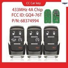 リモートカーキー FCC ID: GQ4-76T P/N: 68374994 433MHZ 4Aチップ DODGE RAM PICKUP HD 2500 3500 4500 5500 2019 - 21