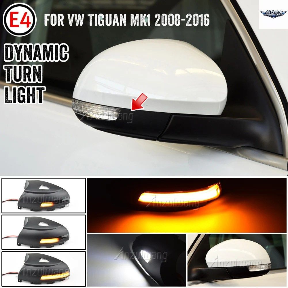 ダイナミックターンシグナル+パドルライト VW ティグアン MK1 5N 2007-2016 ライト LED ブリンカー サイドミラーランプ アロー シャラン 20