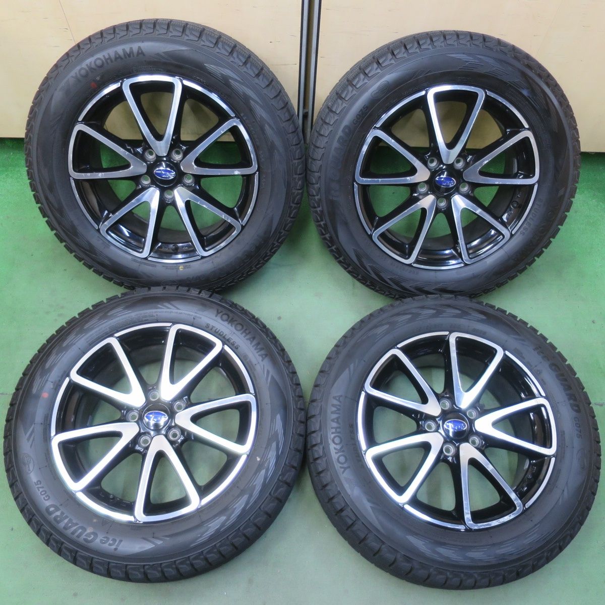 超バリ溝！25年！ほぼ10分★スバル レヴォーグ 純正 225/60R17 スタッドレス ヨコハマ アイスガード G075 17インチ PCD114.3/5H★6050407イス 59,880円