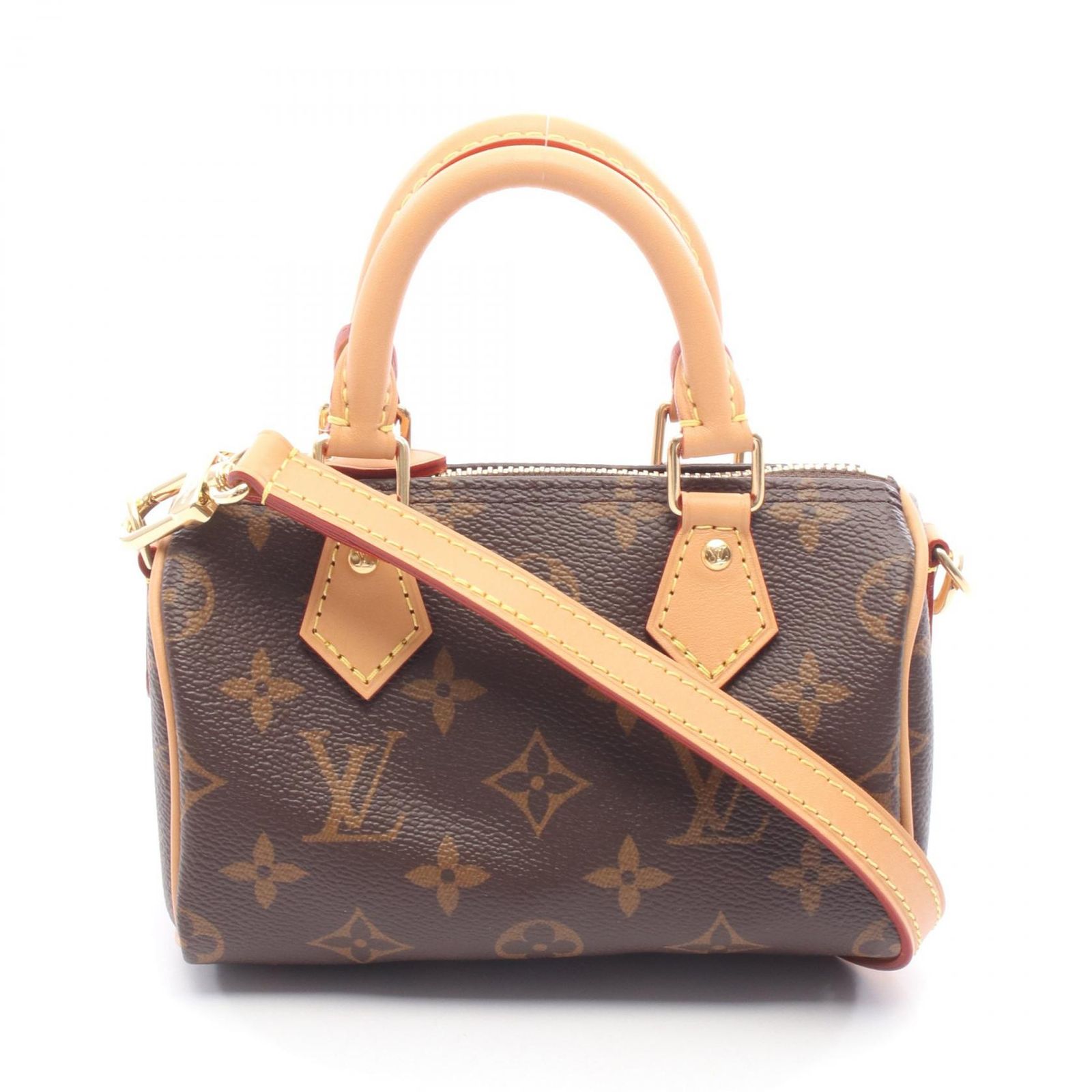 ルイ・ヴィトン LOUIS VUITTON ハンドバッグ ナノスピーディ M81085 PVCコーティングキャンバス レザー ナノ・スピーディ レディース Used A