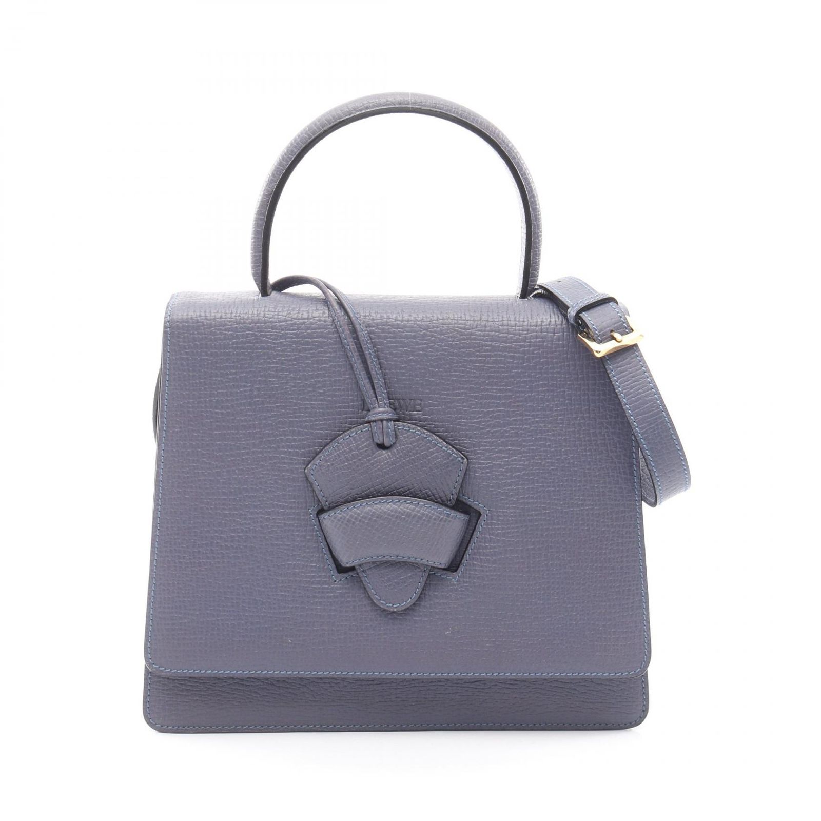 ロエベ LOEWE ハンドバッグ バルセロナ ダークブルー レザー 