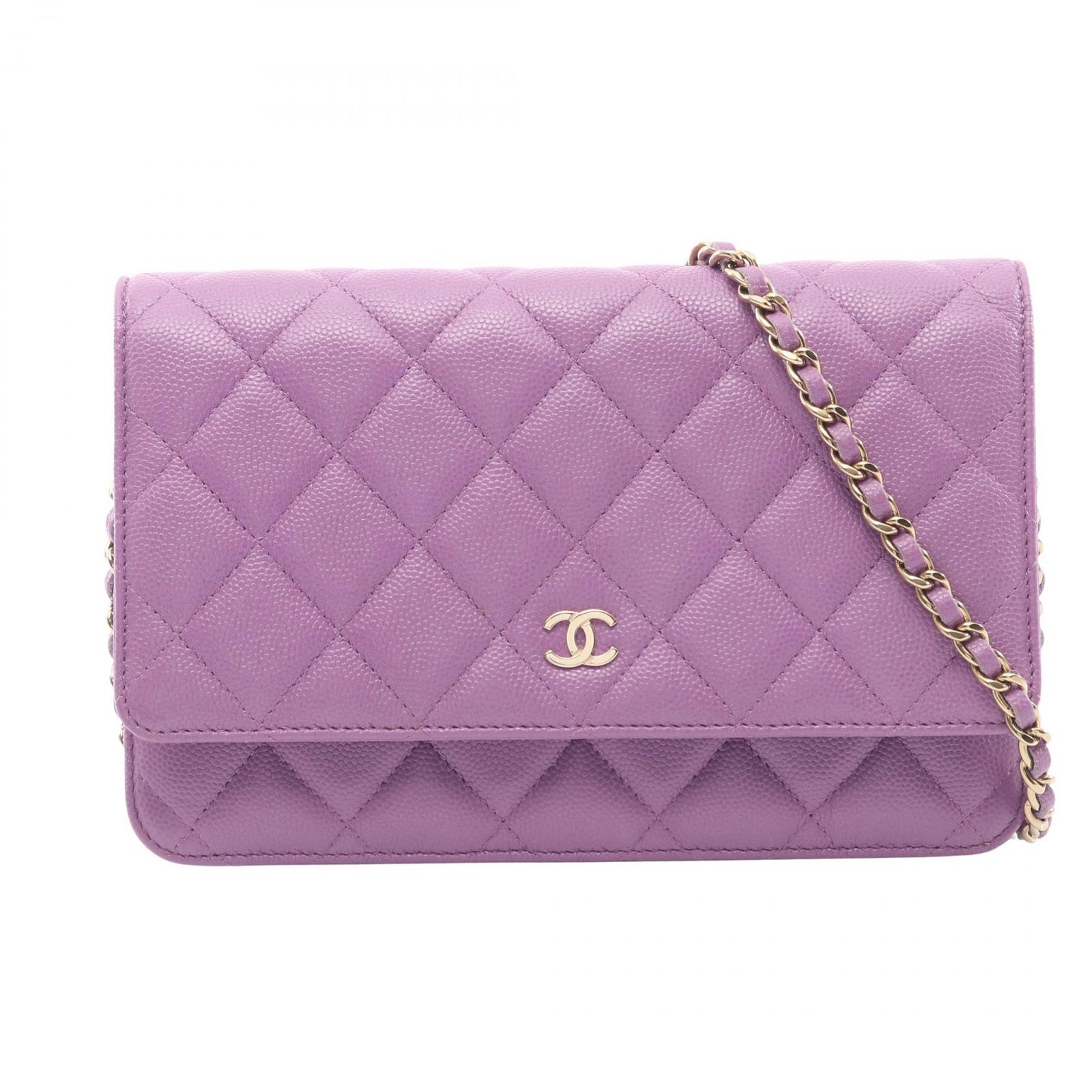 シャネル CHANEL ショルダーバッグ マトラッセ AP0250 パープル キャビアスキン(グレインドカーフ) マトラッセ チェーンウォレット レディース Used A