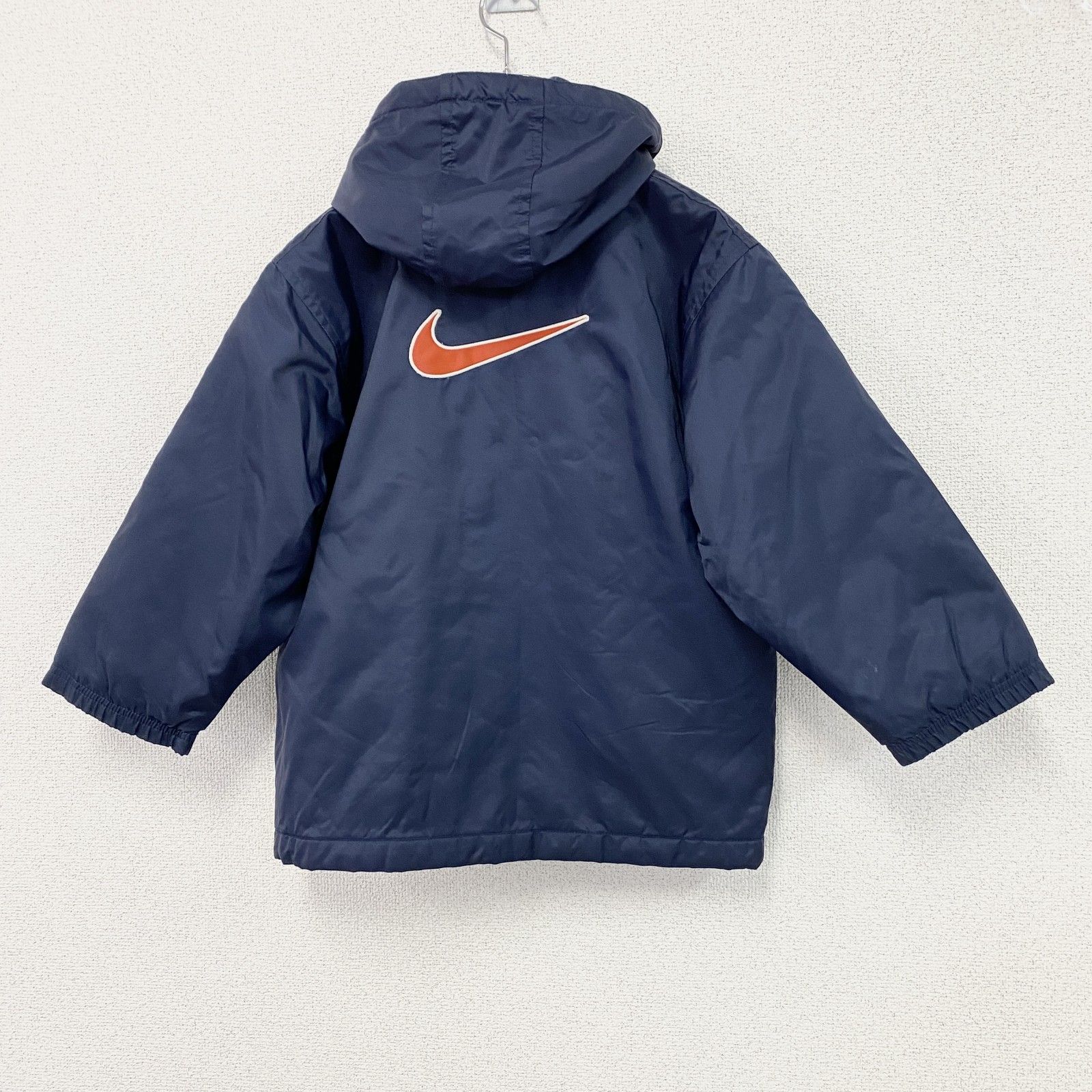 90s NIKE ナイキ 中綿ジャケット スウッシュ デカロゴ ヴィンテージ 紺 