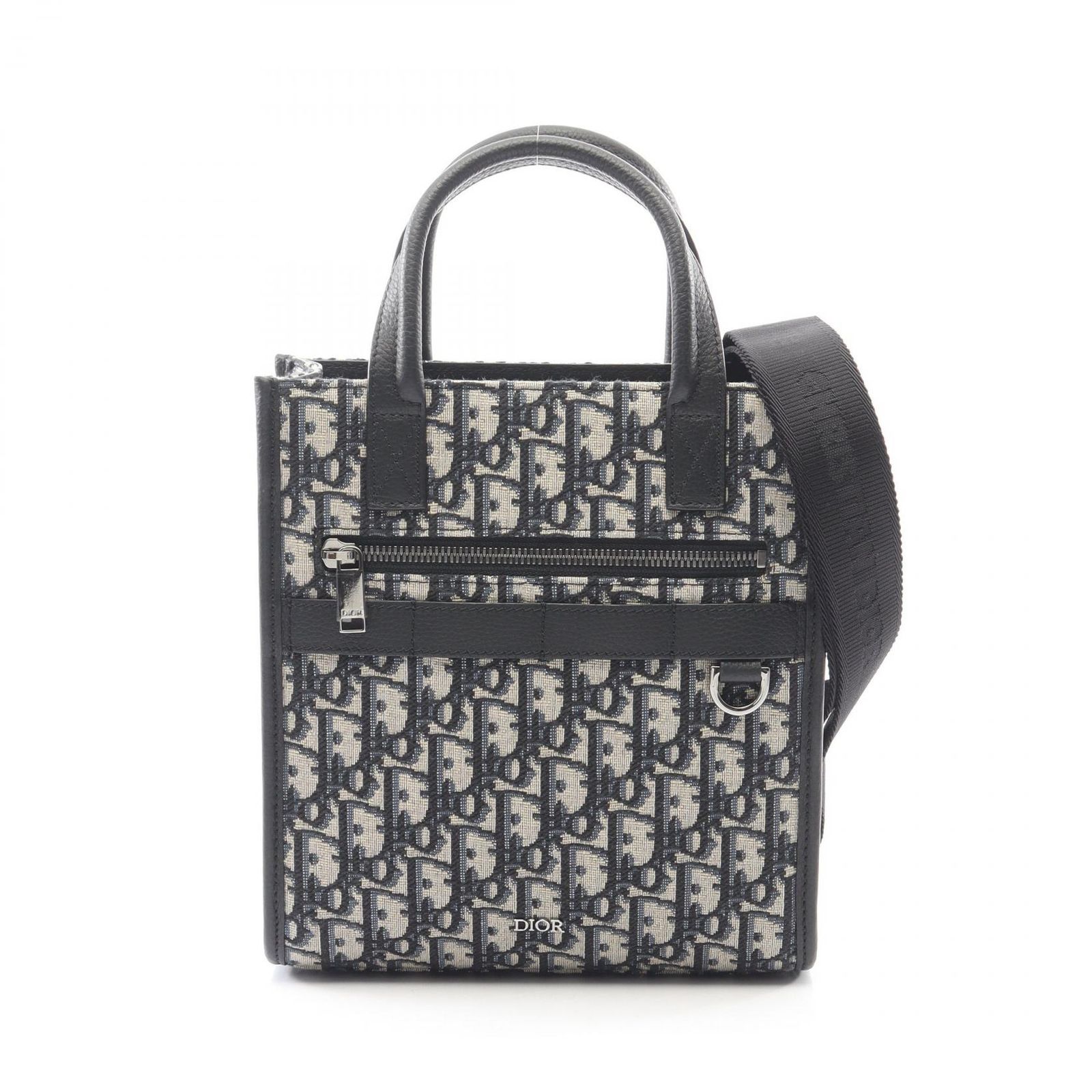 ディオール Dior ハンドバッグ Safari サファリ ノースサウス オブリーク 1ESP0311YKY-H27Z ネイビー/ブラック キャンバス レザー Safari ノースサウス トートバッグ メンズ