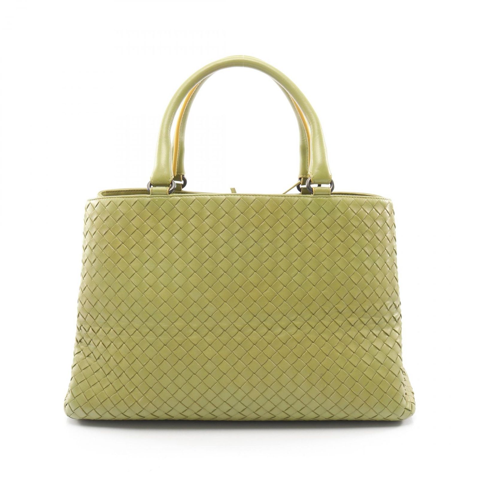 ボッテガヴェネタ BOTTEGA VENETA トートバッグ イントレチャート ハンドバッグ 223377 イエローグリーン レザー イントレチャート トートバッグ レディース Used A