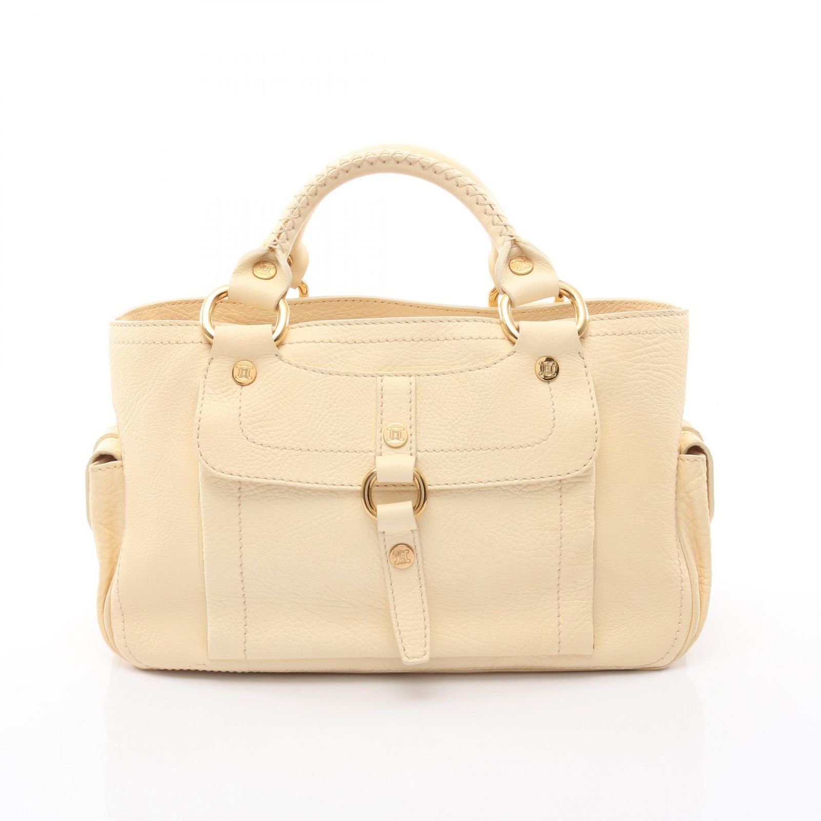 セリーヌ CELINE ハンドバッグ ブギーバッグ 134023TST クリーム レザー ブギー バッグ レディース Used A