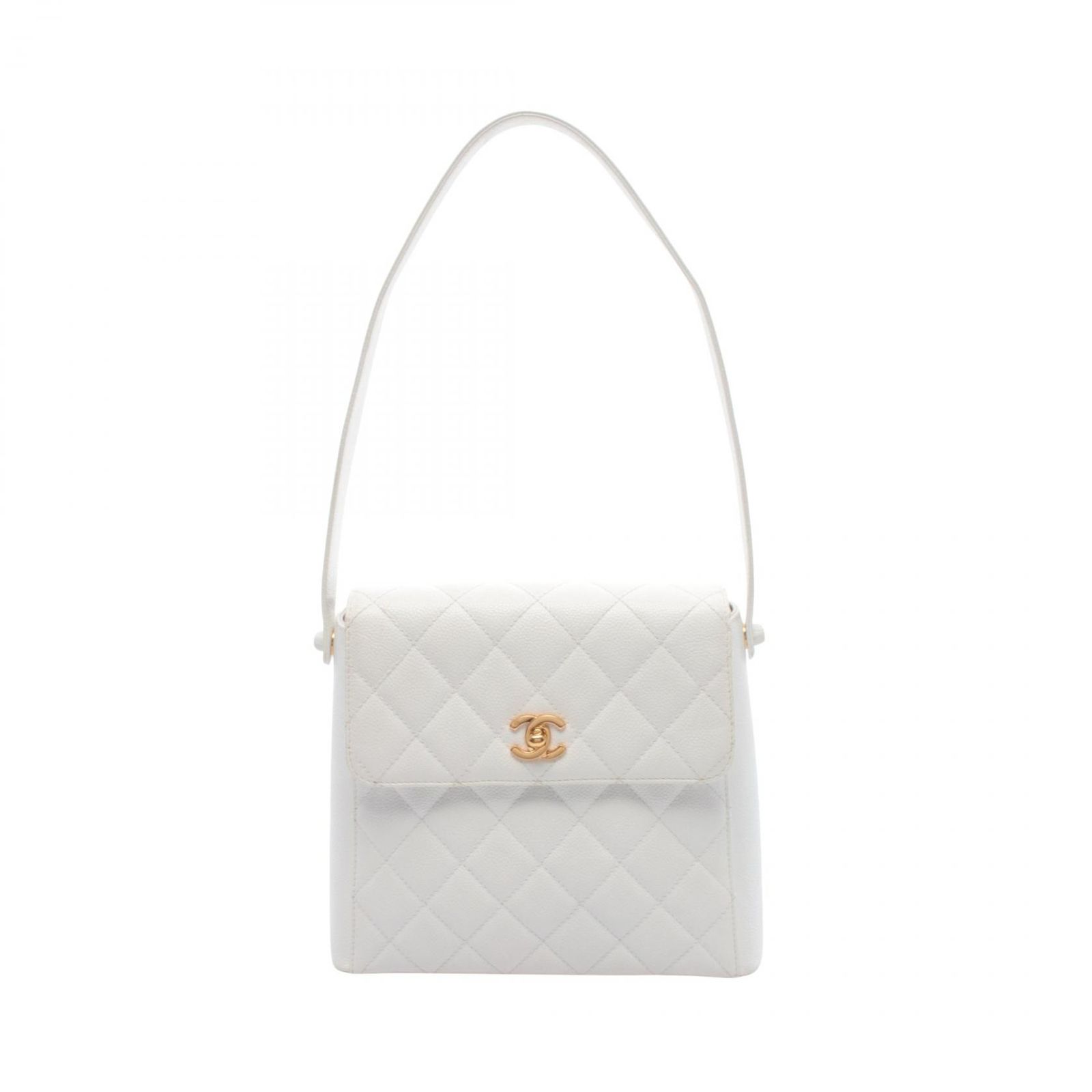 シャネル CHANEL ショルダーバッグ マトラッセ ホワイト レザー マトラッセ ショルダーバッグ レディース Used A 178,900円