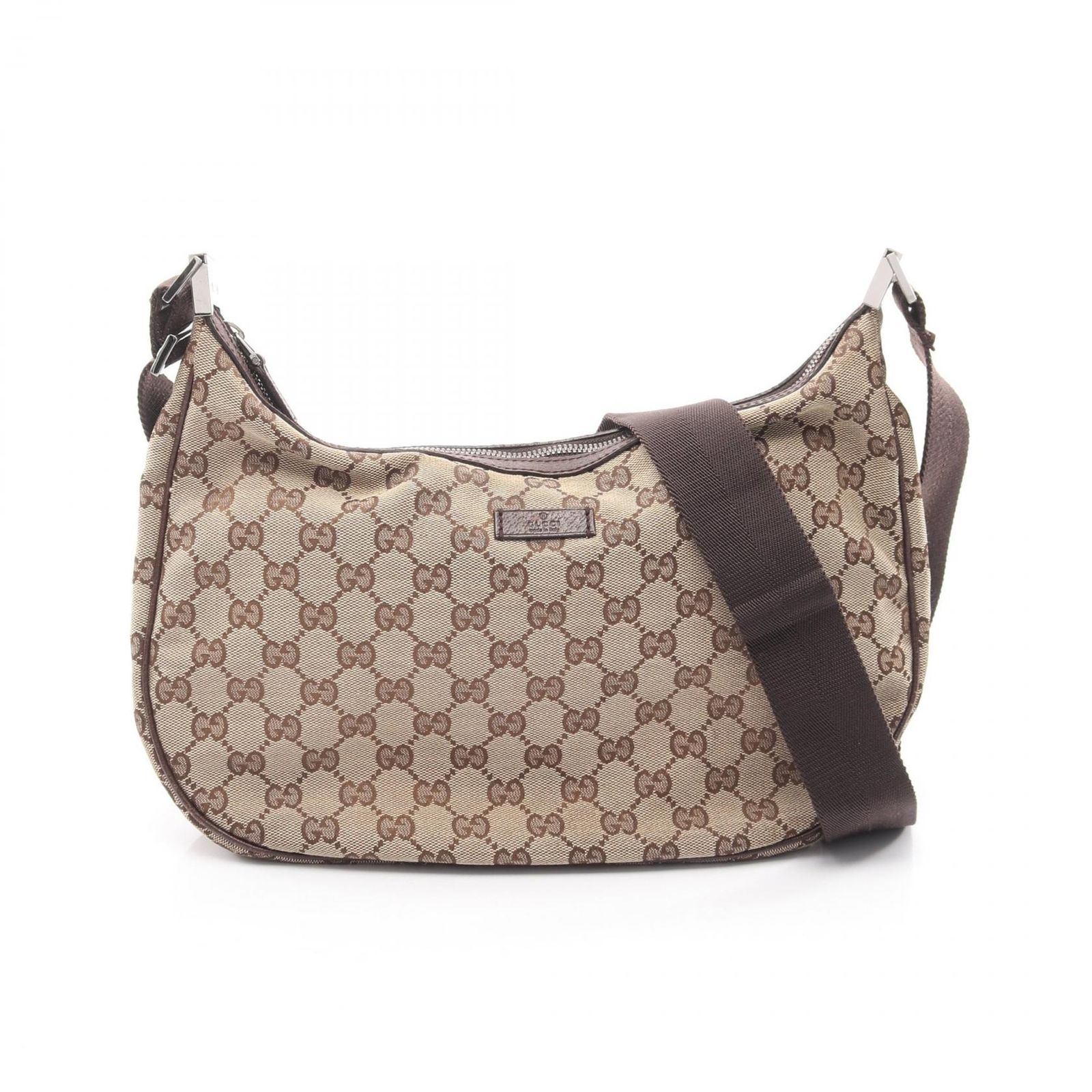 グッチ GUCCI ショルダーバッグ GGキャンバス 122790 ベージュ/ブラウン キャンバス レザー ショルダーバッグ レディース Used B